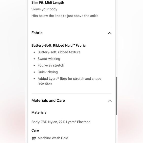 Lululemon All Aligned Ribbed Midi Dress Light Pink - Picture 4 of 9